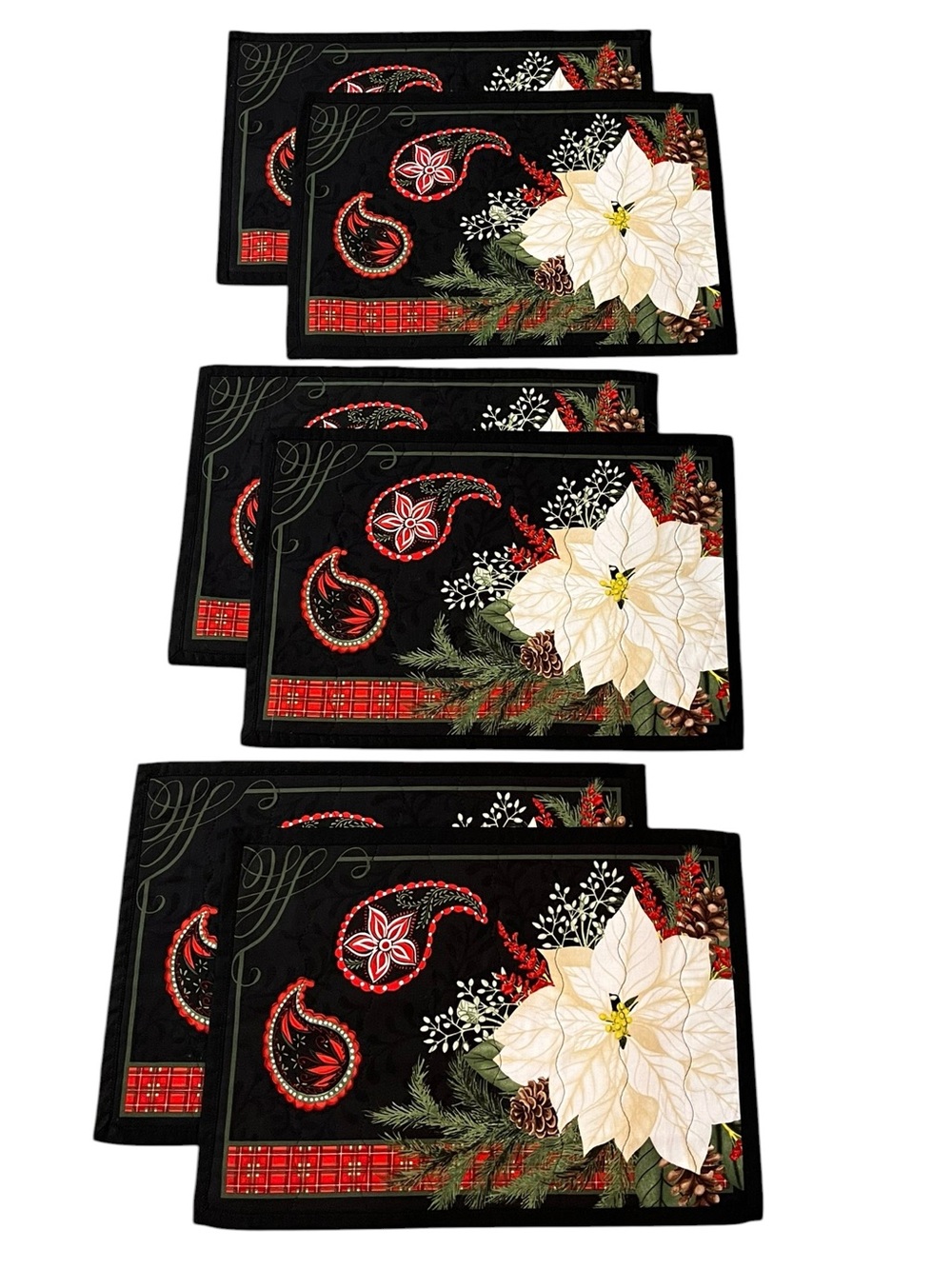 Festive Poinsettia Holiday Placemats - Set of 6
New
Handmade. Washable